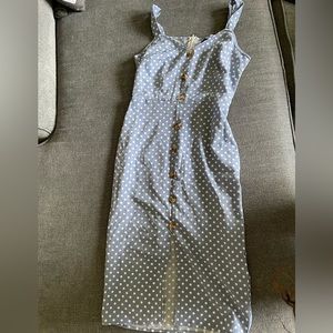 Baby blue polka dot dress